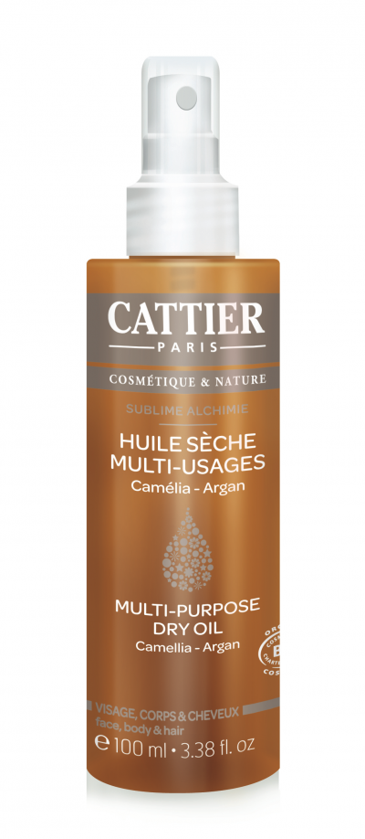 CATTIER  Huile s&egrave;che multi-usage bio flacon spray 100ml