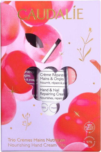 CAUDALIE  Coffret Trio de Cr&egrave;mes pour les Mains 3 pi&egrave;ces