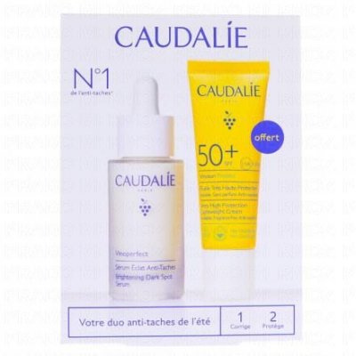 CAUDALIE  Vinoperfect S&eacute;rum Eclat Anti-Taches et Cr&egrave;me Solaire SPF50 25Ml Offerte 
