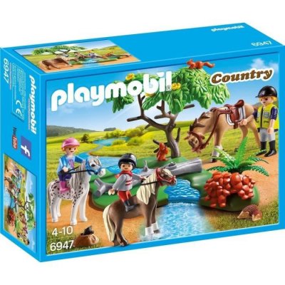 Cavaliers Avec Poneys Et Cheval