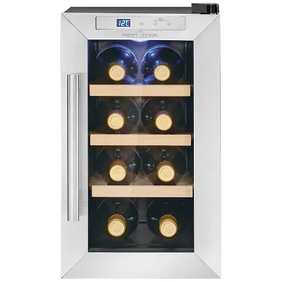PROFICOOK Cave &agrave; vin avec porte vitr&eacute;e et &eacute;cran led 23l  pc-wk1233