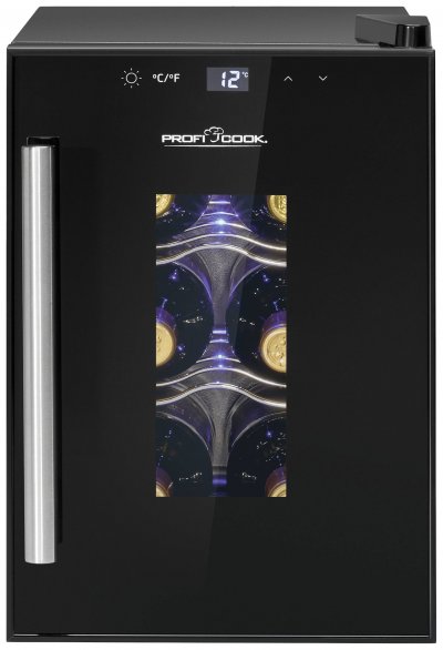 PROFI COOK Cave &agrave; vin avec porte vitr&eacute;e et &eacute;cran tactile 17L Proficook PC-WK1230