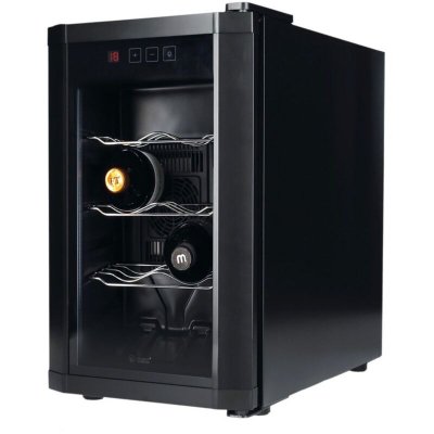 GSC Cave &agrave; vin de service 8 bouteilles Double Vitrage Ecran LED Tactile - Petite cave &agrave; vin 