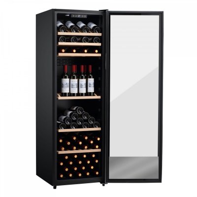 LINARIE Cave &agrave; vin de vieillissement agk168pvx lec&eacute;page 168 bouteilles contour porte inox 