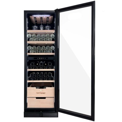 LECEPAGE Cave &agrave; vin encastrable AGCV210VN2ZBI 209 bouteilles Double zone Classe G 42dB