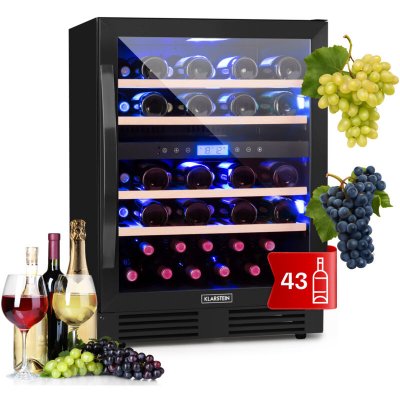 KLARSTEIN Cave &agrave; vin r&eacute;frig&eacute;r&eacute;e  Vinovilla Onyx43 - 129L/43 bouteilles - 2 zones de temp&eacute;rature 