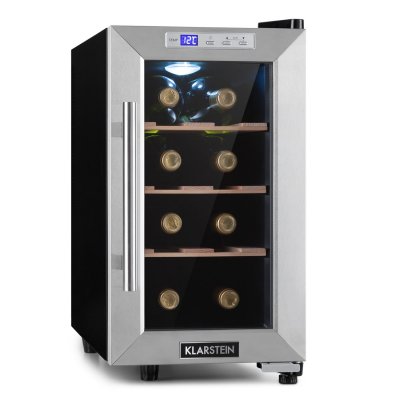 KLARSTEIN Cave &agrave; vin reserva 8 uno 23 litres 8 bouteilles 11-18 &deg;c 26 db acier inoxydable