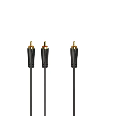 HAMA Cble de subwoofer, fich. Rca mle - 2 fich. Rca mles, dor&eacute;, 5,0 m