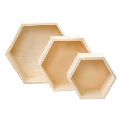 CC Hobby Bo&icirc;tes de rangement , hexagonales, h: 14,8+19+24,2 cm, prof.