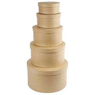 CREOTIME CC Hobby Bo&icirc;tes gigognes rondes, L, d: 16,5+18,5+24+28,5+35,5 cm, h: