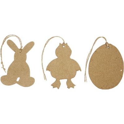 CC Hobby D&eacute;corations de P&acirc;ques &agrave; suspendre, lapin, poulet, oeuf, h: 1