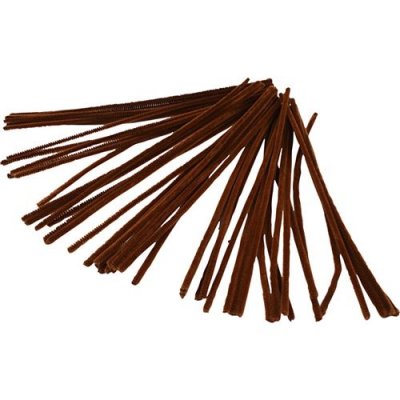 GENERIQUE CC Hobby Fil chenille, &eacute;p. 6 mm, L: 30 cm, brun, 50pi&egrave;ces- - Fils, fi
