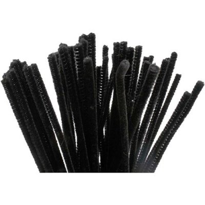 GENERIQUE CC Hobby Fil chenille, &eacute;p. 6 mm, L: 30 cm, noir, 50pi&egrave;ces- - Fils, fi