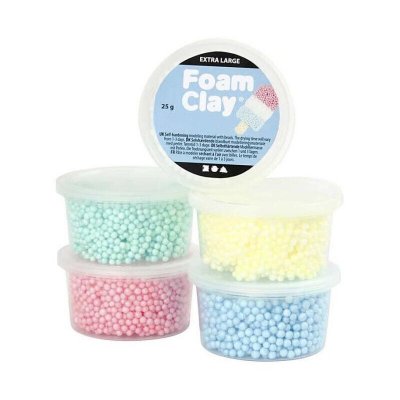 CREOTIME CC Hobby Foam Clay Extra Large, couleurs assorties, 5x25 gr/ 1 Pq.- -