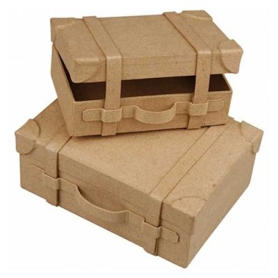 CREOTIME CC Hobby Mini-valises, 4,5x11x7,5 cm, 5x14x10 cm, 2pi&egrave;ces- - D&eacute;cora