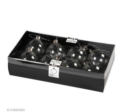CREATIV CC Hobby Objet d&eacute;coratif en verre, d: 5,9 cm, h: 6,9 cm, transparent,