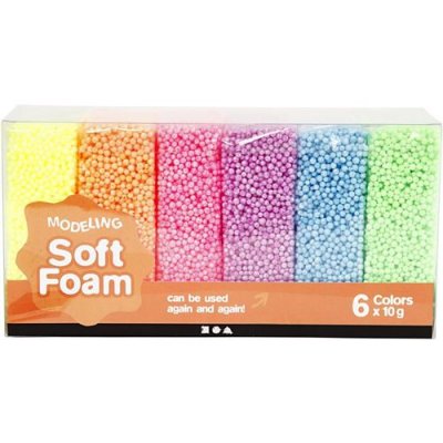 GENERIQUE CC Hobby Soft Foam, Couleurs assorties, 6x10gr- - P&acirc;te &agrave; modeler