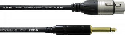 CORDIAL CCM10FP - C&acirc;ble microphone XLR femelle-Jack m&acirc;le mono 10 m