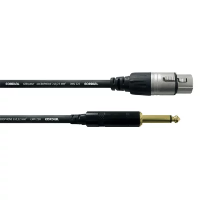CORDIAL CCM5FP - C&acirc;ble microphone XLR femelle-Jack m&acirc;le mono 5 m