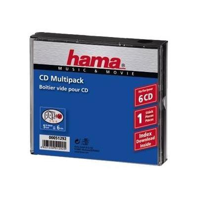 HAMA CD Multipack - Coffret pour CD - capacit&eacute; : 6 CD - noir, transparent