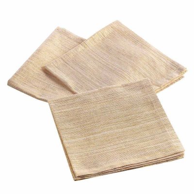 PARIS PRIX CDaffaires 3 serviettes de table 40 x 40 cm coton uni+lurex elegancia Or