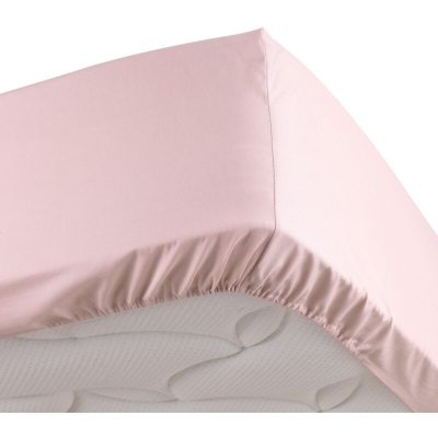 DOUCEUR D INTERIEUR CDaffaires Drap housse rose 180 x 200 cm en percale bonnet de 30 cm