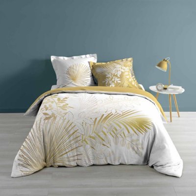 DOUCEUR D INTERIEUR CDaffaires Housse de couette 240 x 220 cm coton 57 fils Strassy Blanc
