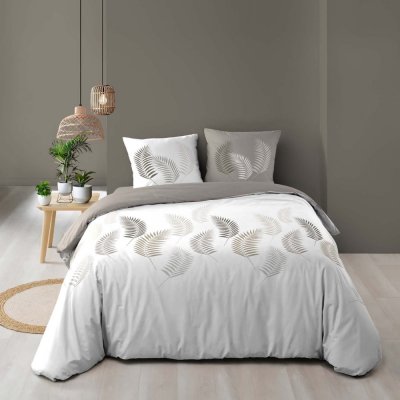 DOUCEUR D INTERIEUR CDaffaires parure 3 p. 240 x 220 cm imprime 57 fils allover goyave