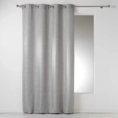 CDaffaires Rideau a oeillets 140 x 260 cm chambray uni select Gris