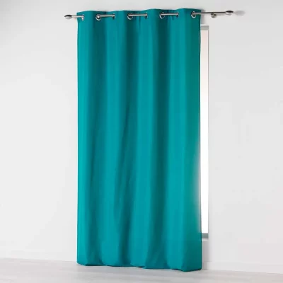 CDaffaires Rideau a oeillets 140 x 280 cm microfibre unie absolu Bleu
