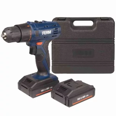FERM CDM1120 Perceuse sans fil Li-ion 18V 1,5Ah - 2 batteries - 