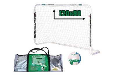 CDTS  But de Foot Tubes M&eacute;talliques 120x80 cm avec Filet + Ballon de Foot