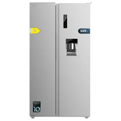 CECOTEC  Bolero CoolMarket SBS 559 R&eacute;frig&eacute;rateur am&eacute;ricain c&ocirc;te &agrave; c&ocirc;te sans givre D acier inoxydable