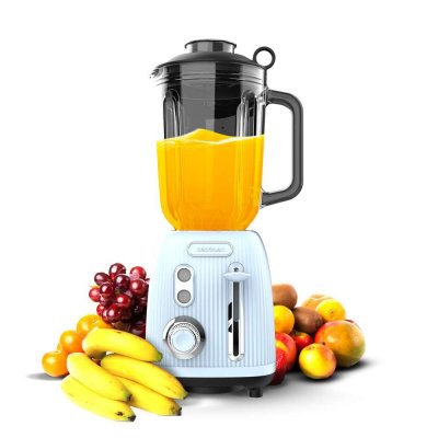 CECOTEC  Power Black Titanium RetroBlue Retro Glass Blender 4 Lames 1,5L 1200W Bleu