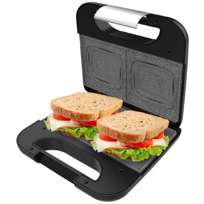 CECOTEC  Rock'nToast Machine &agrave; Sandwich Carr&eacute;e 2 Sandwichs 800W Inox