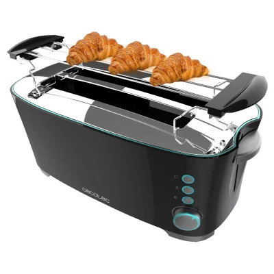 CECOTEC  Toast&Taste Extra Double N Grille-pain 2 tranches et fonction d&eacute;cong&eacute;lation 1350W Noir