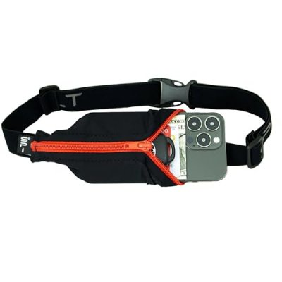 SPIBELT Ceinture de Fitness -  - Plus-Size - Poche Extensible - Fermeture &Eacute;clair Rouge