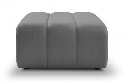 CASANOVA PARIS Celeste - Pouf En Tissu Bouclette Gris 75x82x41