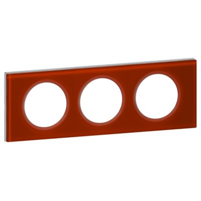 LEGRAND C&eacute;liane plaque mati&egrave;res triple verre carmin - 069473 - 