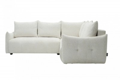 CASANOVA PARIS Celine - Canap&eacute; Panoramique Convertible Tissu Chenille 5 Places Beige