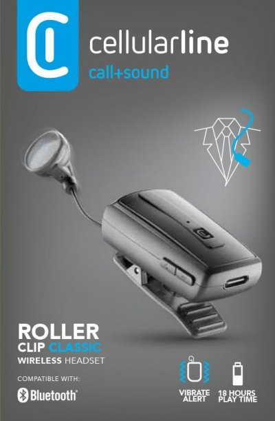 CELLULAR ITALIA Cellular Line BTCLIPARDP Oreillette Bluetooth Noir, Argent