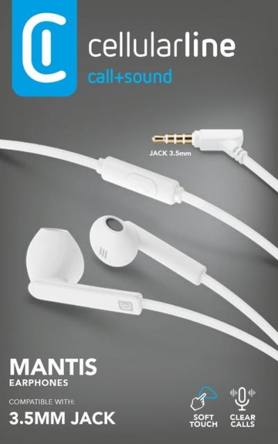CELLULAR LINE  MANTISW - CASQUES ECOUTEURS - Noir 3.5 mm 1/8``