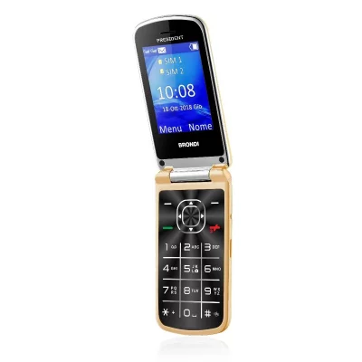 BRONDI Cellulare  president 3"" gsm ultra sottile caratteri grandi dual sim gold italia senior phone