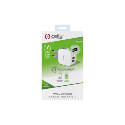 CELLY  Usb Home Dual Fast Charger Blanc