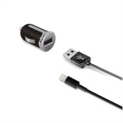 CELLY  Usb Turbo Car Charger With Lightning Cable Noir