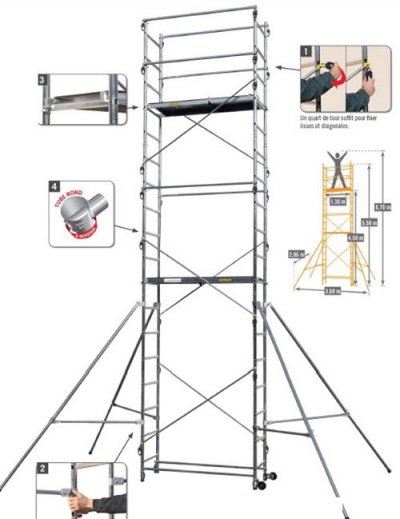 CENTAURE  echafaudage aluminium 6.7 m Cent236705