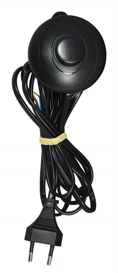 TIBELEC Centrale Brico - Cordon et interrupteur , plastique, noir 500 w