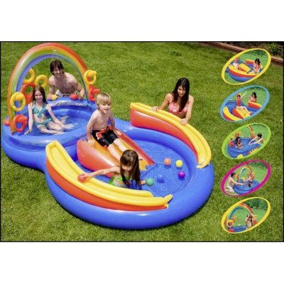 INTEX Centre de jeux avec jets eau Arc-en-ciel 297x193x1