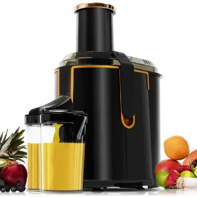 CECOTEC Centrifugeuse &eacute;lectrique avec r&eacute;servoir de 2L pour Fruits et L&eacute;gumes orange noir