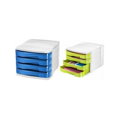 CEP   module de classement gloss, 4 tiroirs, bleu oc&eacute;an noir
